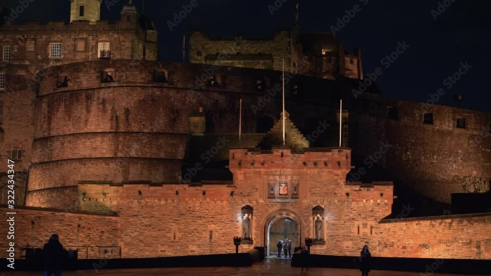Edinburgh Castle illuminated at night - travel photography