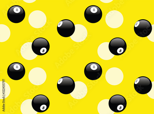 Billiard Ball Vector Seamless Background Wallpaper-01