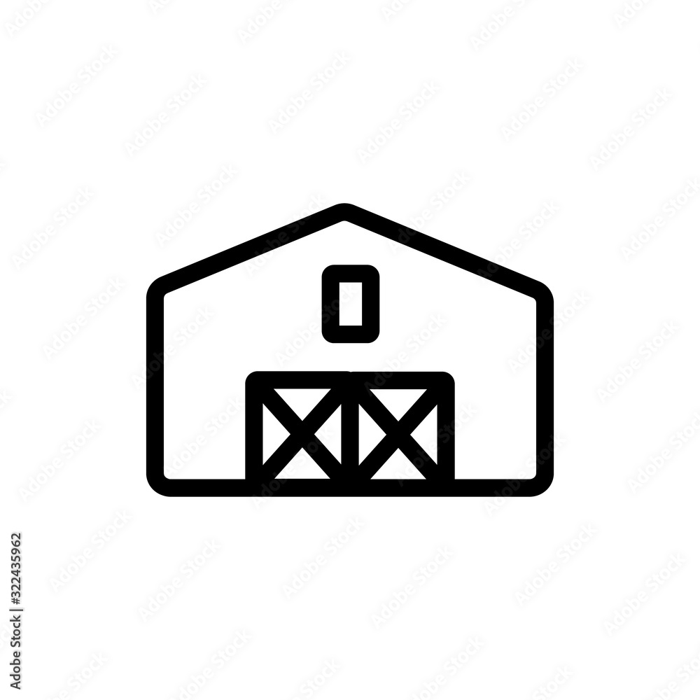 Farm icon vector. Thin line sign. Isolated contour symbol illustration Farm icon vector. Thin line sign. Isolated contour symbol illustration