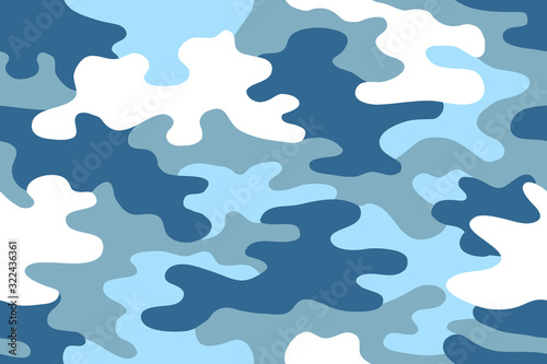 Seamless classic camouflage pattern. Camo fishing hunting vector background.