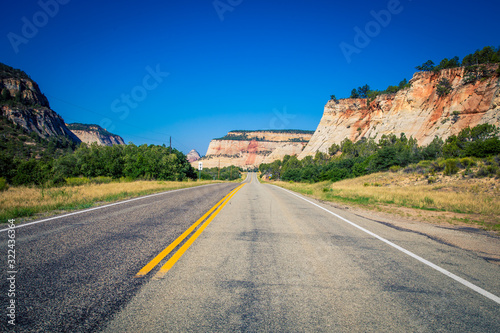 empty road in the southwest Usa