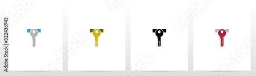 Key On Letter Logo Design T