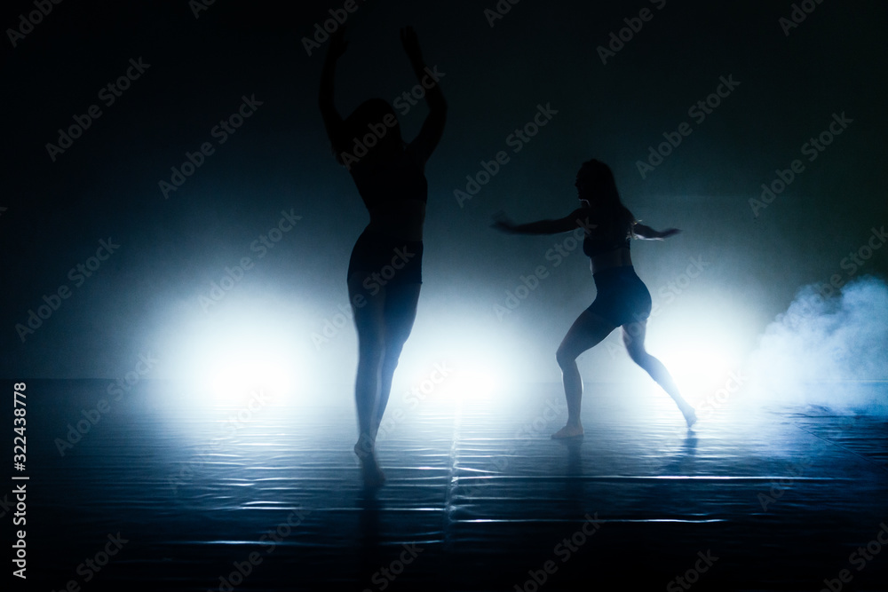 Modern ballet dancers practicing Modern ballet dancers practicing