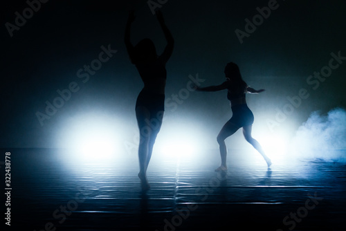 Modern ballet dancers practicing