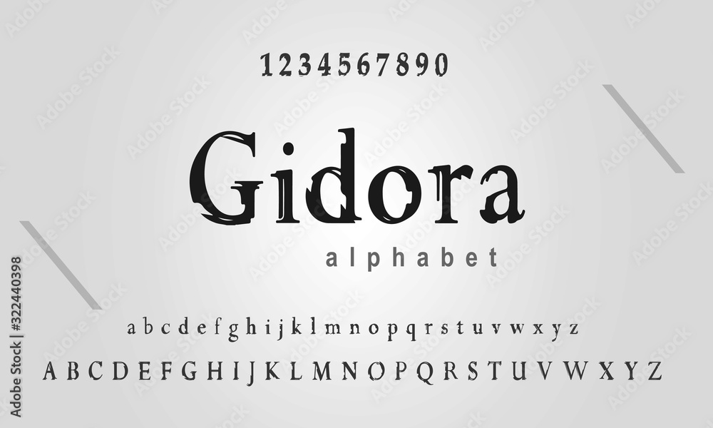 Fototapeta Elegant alphabet letters serif font and number. Classic Lettering Minimal Fashion. Typography fonts regular uppercase, lowercase and numbers. vector illustration
