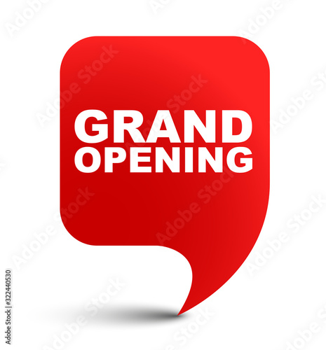 red vector banner grand opening