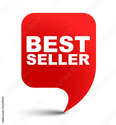 red vector banner best seller