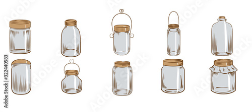 jar vector set collection graphic clipart design