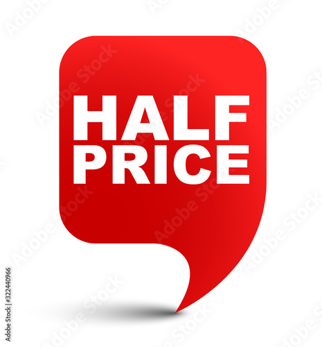 red vector banner half price
