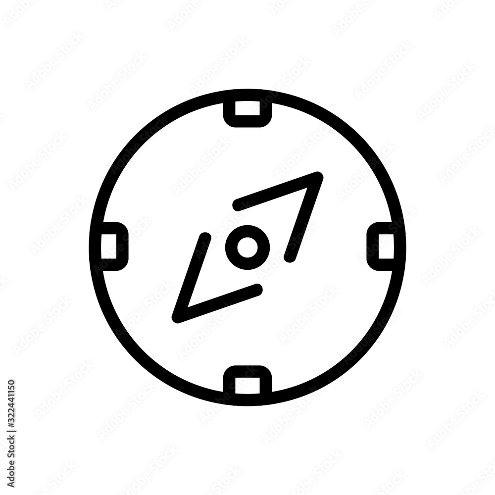 compass icon vector. Thin line sign. Isolated contour symbol illustration compass icon vector. Thin line sign. Isolated contour symbol illustration