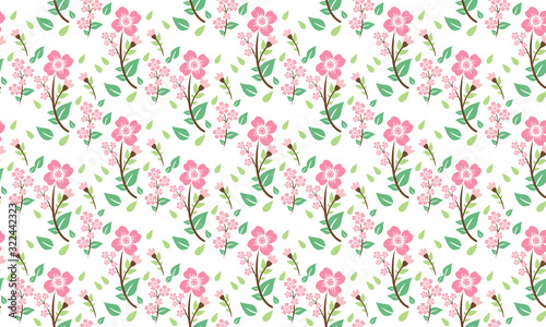 Elegant template with spring flower pattern background, with unique leaf and floral decor. © StockFloral