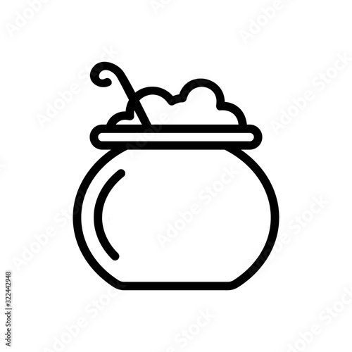 Cauldron magician icon vector. Thin line sign. Isolated contour symbol illustration