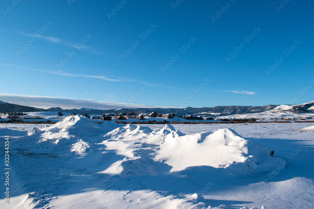 Snow wind drifts in Grand County, Colorado