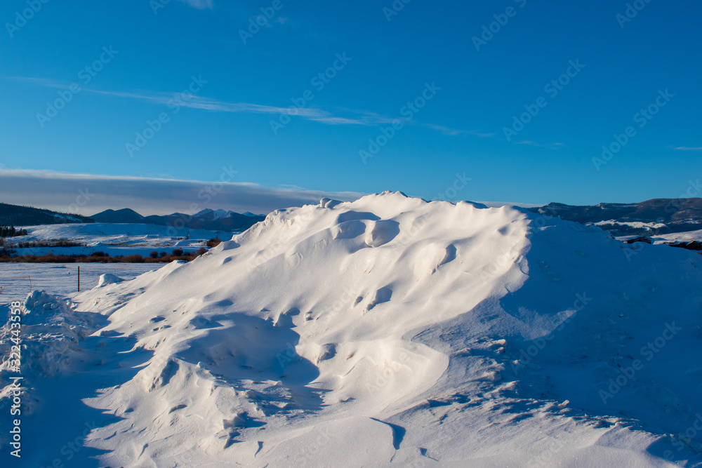 Snow wind drifts in Grand County, Colorado