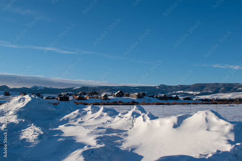 Snow wind drifts in Grand County, Colorado