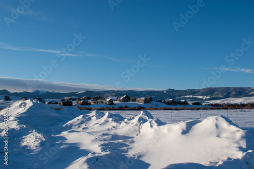 Obraz na płótnie Snow wind drifts in Grand County, Colorado w salonie