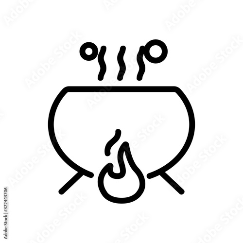 cauldron potion icon vector. Thin line sign. Isolated contour symbol illustration