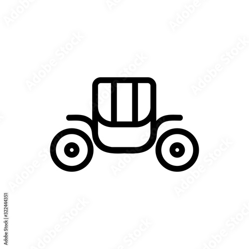 Coach brougham icon vector. Thin line sign. Isolated contour symbol illustration