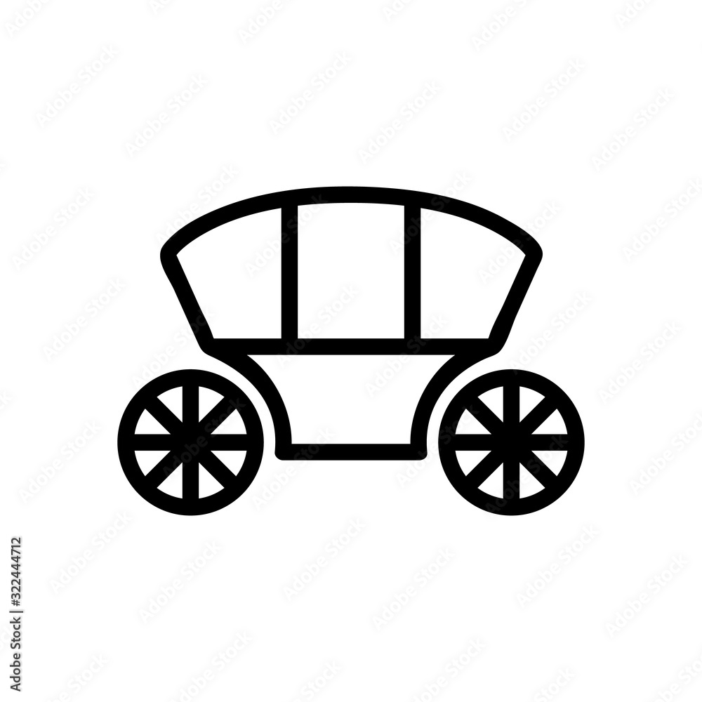 Coach brougham icon vector. Thin line sign. Isolated contour symbol illustration Coach brougham icon vector. Thin line sign. Isolated contour symbol illustration