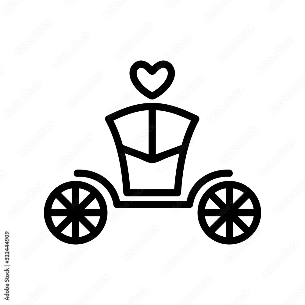 Coach brougham icon vector. Thin line sign. Isolated contour symbol illustration Coach brougham icon vector. Thin line sign. Isolated contour symbol illustration