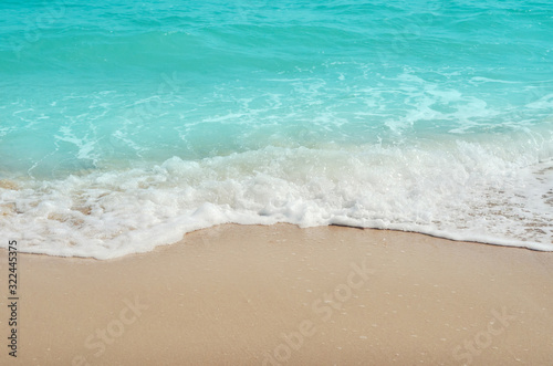 Sea wave, beautiful beach, sand sun daylight, holiday summer concept