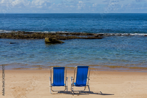 Fototapeta Naklejka Na Ścianę i Meble -  beach chair on the beach