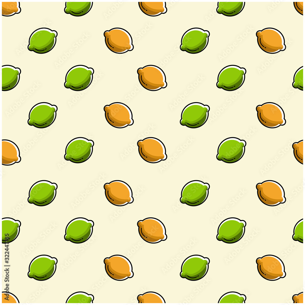 Lemon fruit flat with leaves vector background seamless pattern. Scalable and editable. Vector pattern for textile, print, fabric, backdrop, wallpaper, background. Lemon fruit flat with leaves vector background seamless pattern. Scalable and editable. Vector pattern for textile, print, fabric, backdrop, wallpaper, background.