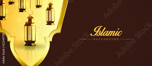 Islamic Background Hajj or Umrah template, banner, flyer, brochure, background vector illustration. Greeting Card, blank poster template.