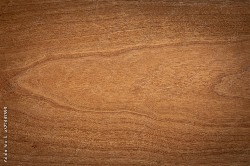 Walnut color wooden board texture background. Dark tone cherry wood plank background. Texture element. - obrazy, fototapety, plakaty 