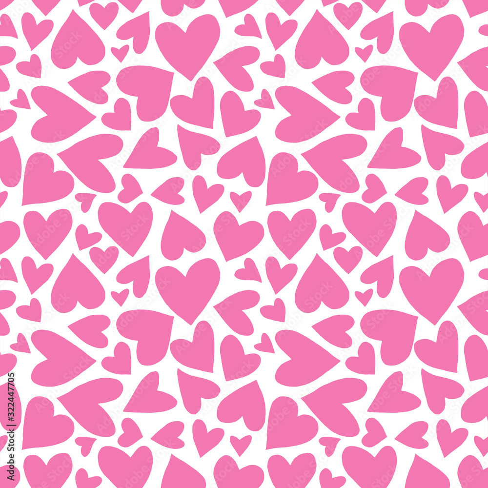 Seamless pattern with pink hearts. Romantic love hand drawn backgrounds texture. For greeting cards, wrapping paper, wedding, birthday, fabric, textile, Valentines Day, mothers Day, easter Seamless pattern with pink hearts. Romantic love hand drawn backgrounds texture. For greeting cards, wrapping paper, wedding, birthday, fabric, textile, Valentines Day, mothers Day, easter