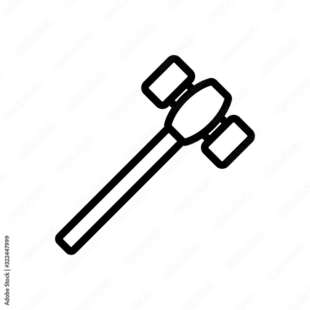Blacksmith hammer icon vector. Thin line sign. Isolated contour symbol illustration Blacksmith hammer icon vector. Thin line sign. Isolated contour symbol illustration