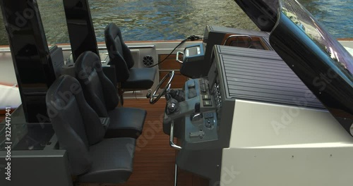 Luxury speed boat control deck