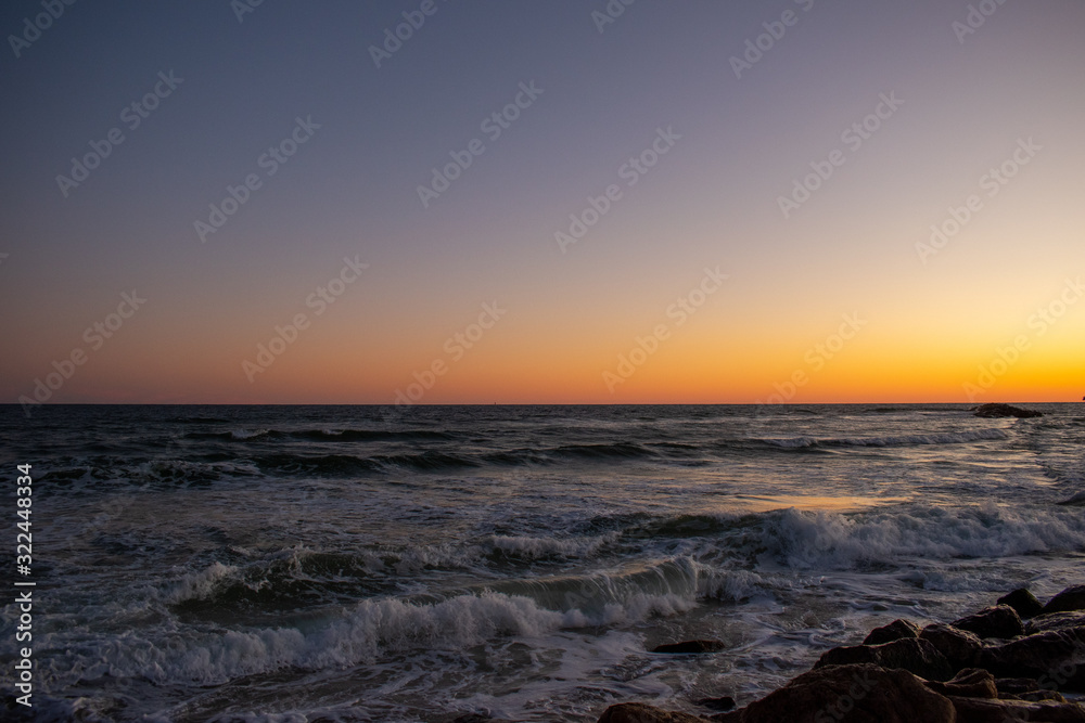 Gulf Beach Waves Sea Sunset