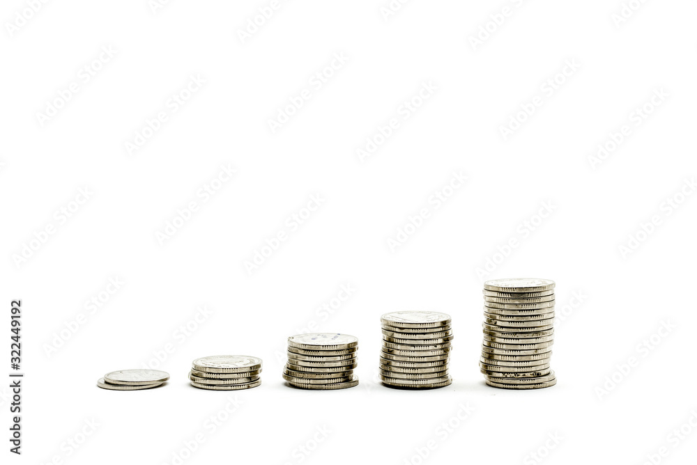 stack of coins isolated on white background stack of coins isolated on white background