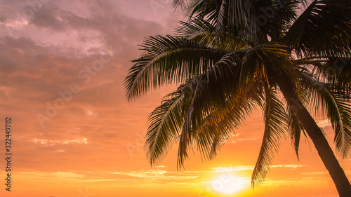 sunset on the beach summer concept background. © Hide_Studio