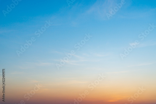 sunset sky with clouds background.