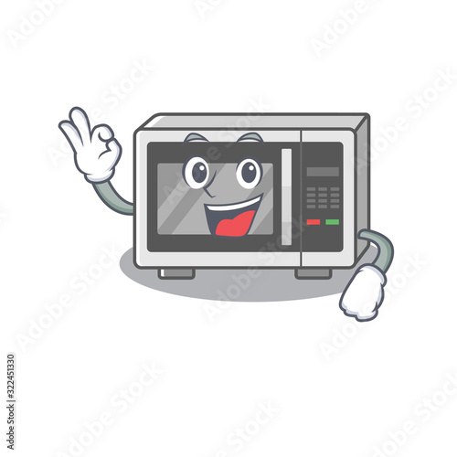 A funny picture of microwave making an Okay gesture