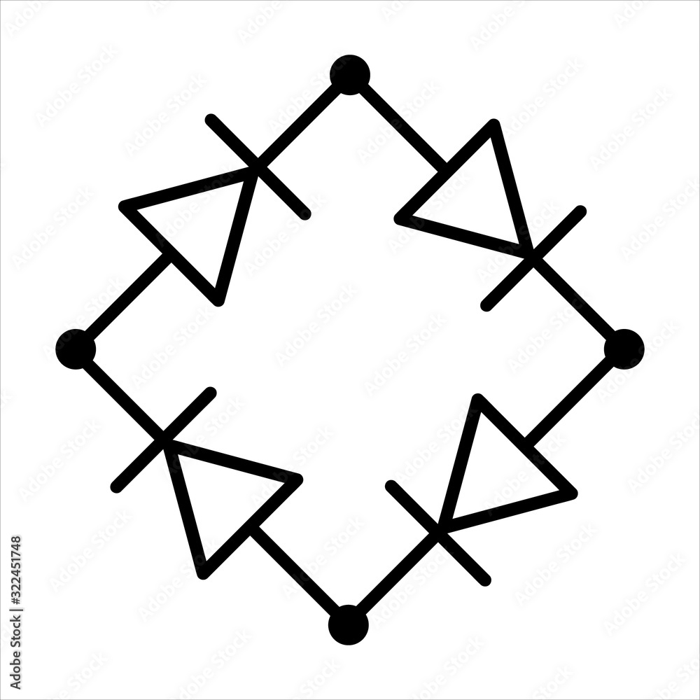 Full Bridge Rectifier Component Symbol For Circuit Design Illustration