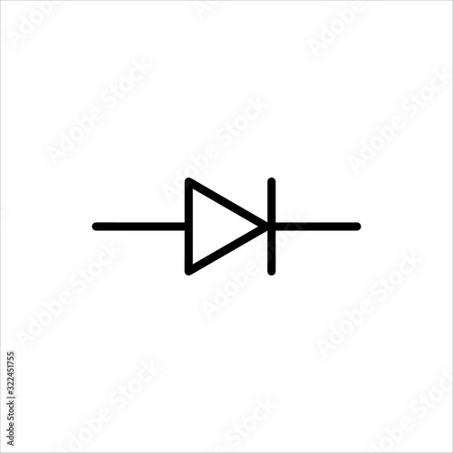 LED Light Emitting Diode Component Symbol For Circuit Design