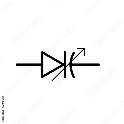 Varactor Diode Component Symbol For Circuit Design