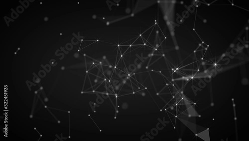 Wallpaper Mural Abstract background. Molecules technology with polygonal shapes, connecting dots and lines. Connection structure. Big data visualization.  Torontodigital.ca