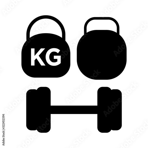 Dumbbell, barbell icon