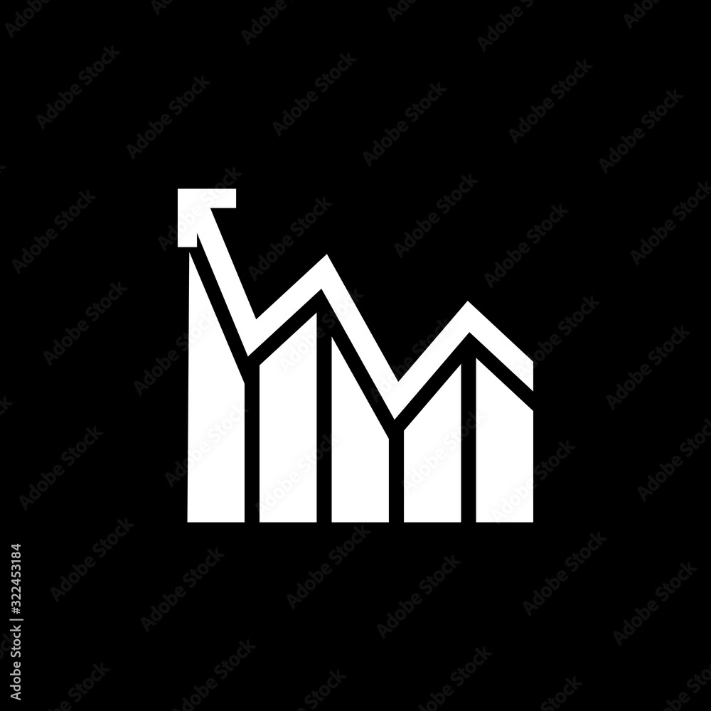 bar chart arrow simple geometric design vector bar chart arrow simple geometric design vector