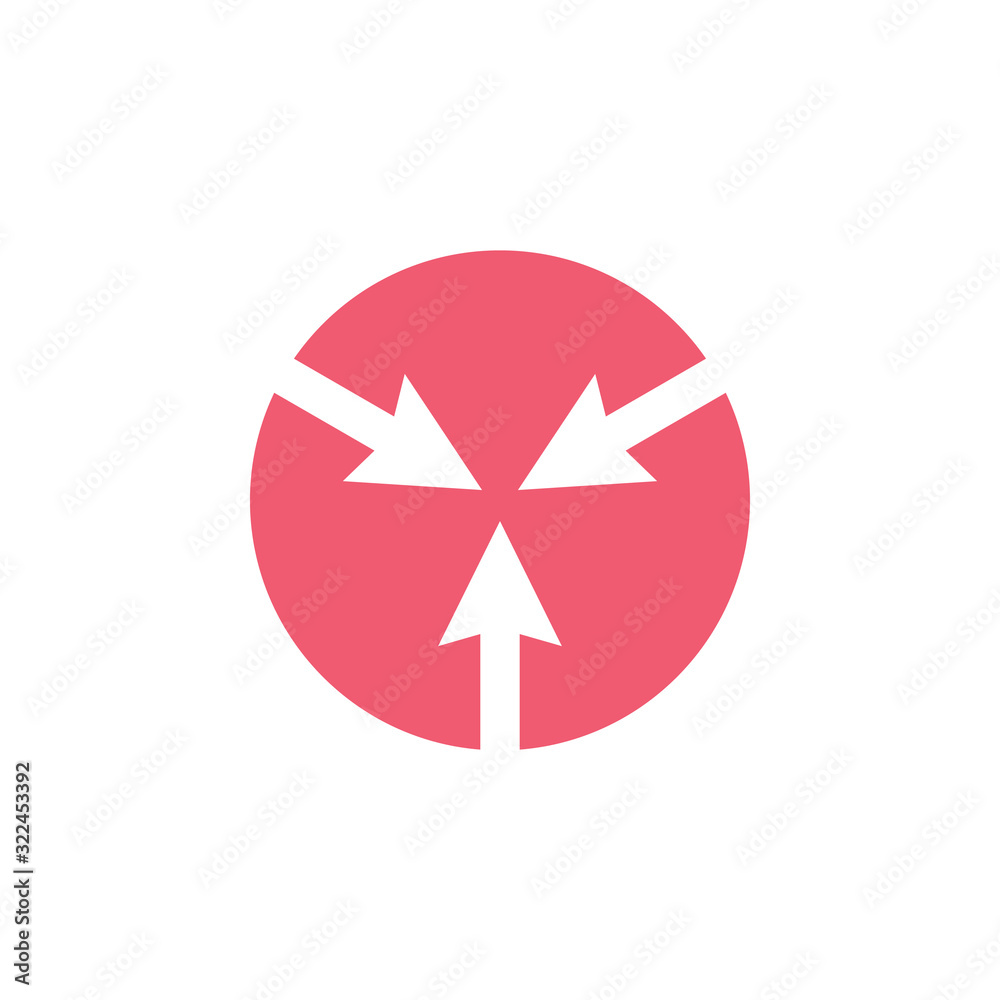 pointing arrow circle negative space logo vector pointing arrow circle negative space logo vector