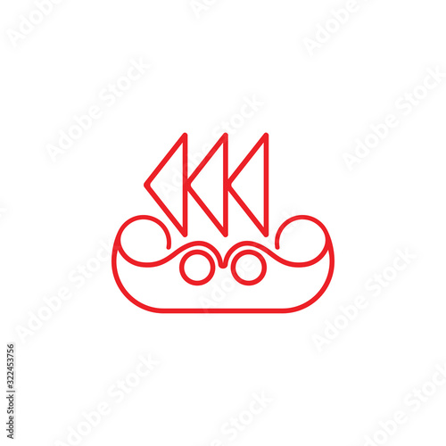 ship boat symbol line traditional design vector