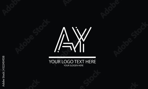 AY YA abstract vector logo monogram template