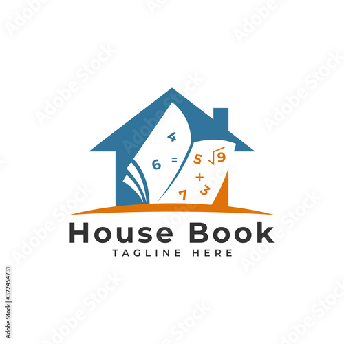 House Book Learn to Count Logo Vector Icon Illustration