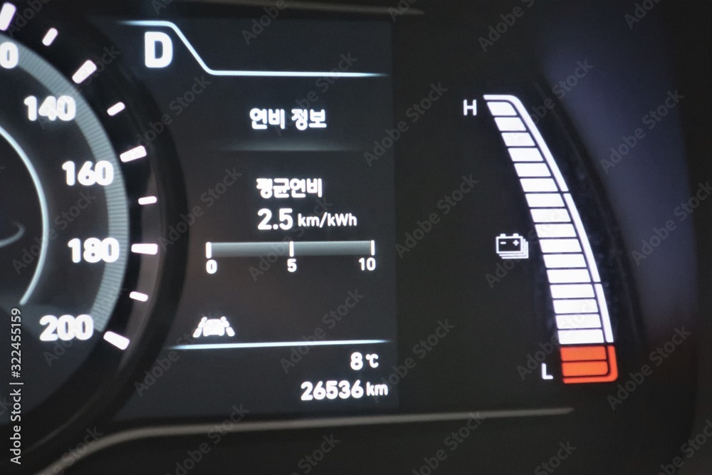 Naklejka premium 전기차 계기판