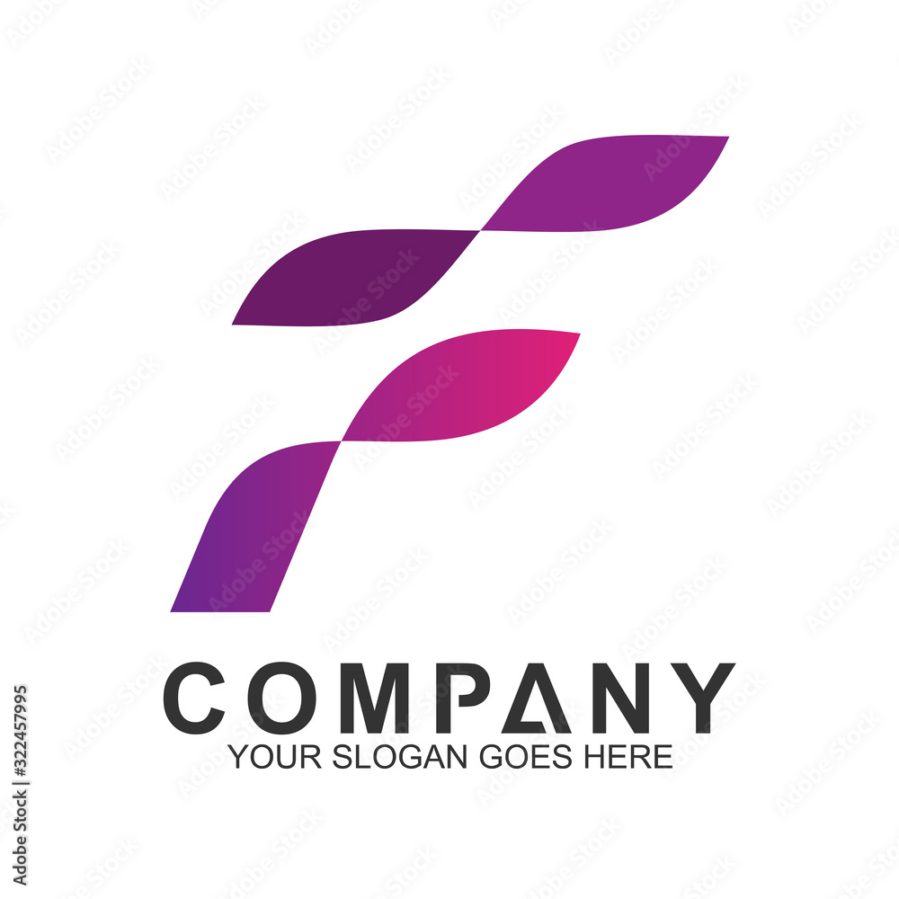 flat letter f business logo abstract flat letter f business logo abstract