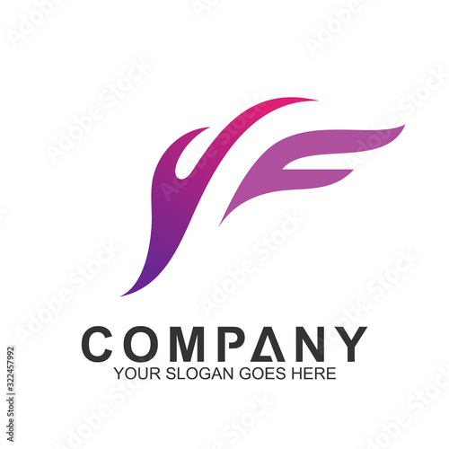 fire letter f logo template, Abstract icon template